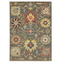 Oriental Weavers Lucca Wool Blend Area Rug - 8111K - 6'7" x 9'6" - in Grey/ Multi - Vintage Inspired, Wool Blend, Dining, Living Room Rug