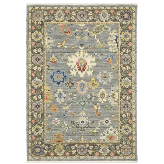 Oriental Weavers Lucca Wool Blend Area Rug - 846D1 - 2' x 3' - in Blue/ Multi - Vintage Inspired, Wool Blend, Entryway, Bathroom Accent Rug