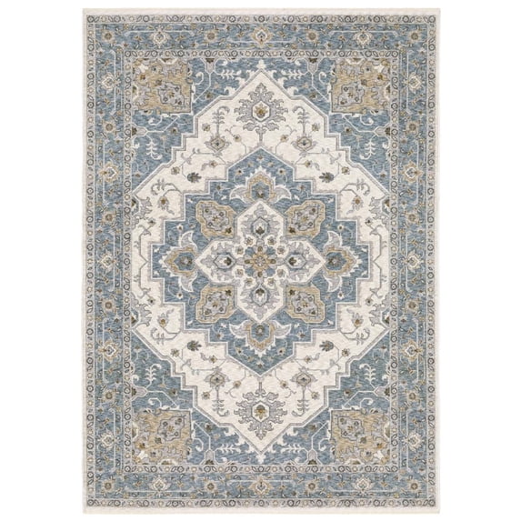 Oriental Weavers Maharaja Area Rug - 051F1 - 3'3" x 5' - in Blue/ Ivory - Vintage Inspired, Stain Resistant, Family and Pet Friendly , Entrway, Bedroom Rug
