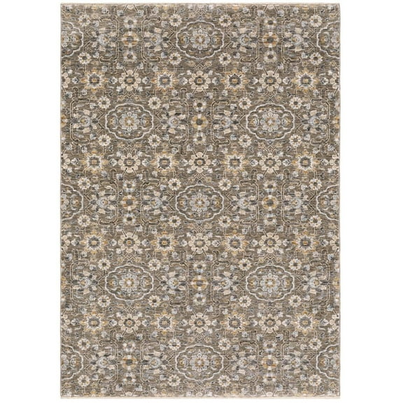 Oriental Weavers Maharaja Area Rug - 532D1 - 5'3" x 7'6" - in Gray/ Tan - Vintage Inspired, Stain Resistant, Family and Pet Friendly , Bedroom, Office Rug