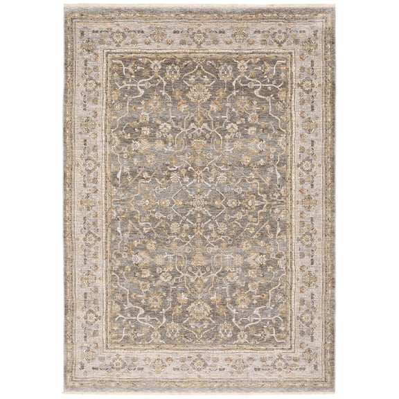Oriental Weavers Maharaja Area Rug - 040M1 - 7'10" x 10'10" - in Beige/ Grey - Vintage Inspired, Stain Resistant, Family and Pet Friendly , Dining, Living Room Rug