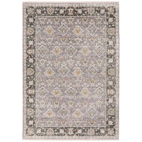 Oriental Weavers Maharaja Area Rug 091E1 Traditional Gray Bulbs Diagonals 7' 10" x 10' 10" Rectangle