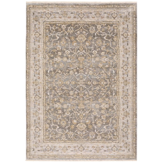Oriental Weavers Maharaja Area Rug - 040M1 - 9'10" x 12'10" - in Beige/ Gray - Vintage Inspired, Stain Resistant, Family and Pet Friendly , Family, Dining, Living Room Rug