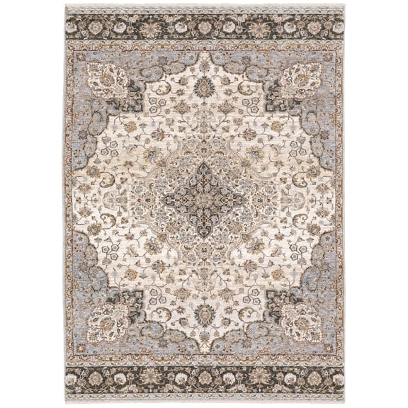 Oriental Weavers Maharaja Area Rug - 660J1 - 7'10" x 10'10" - in Ivory/ Blue - Vintage Inspired, Stain Resistant, Family and Pet Friendly , Dining, Living Room Rug