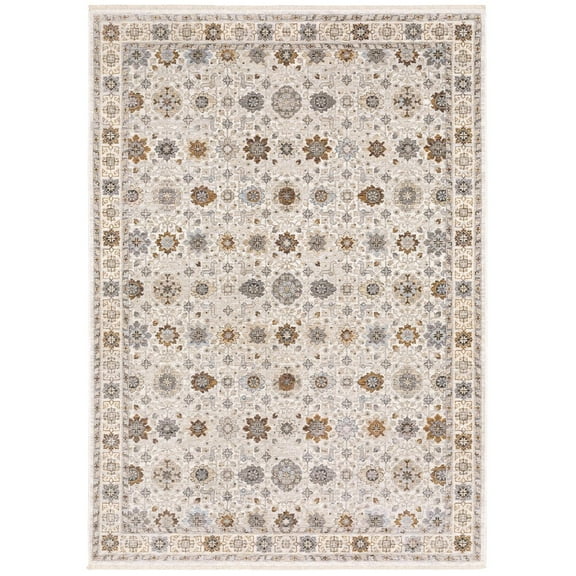 Oriental Weavers Maharaja Area Rug - 071W1 - 9'10" x 12'10" - in Ivory/ Gold - Vintage Inspired, Stain Resistant, Family and Pet Friendly , Family, Dining, Living Room Rug