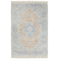 Oriental Weavers Malabar Hand-made Area Rug - 45301 - 8' x 10' - in Blue/ Red - Vintage Inspired, Hand-Made Rugs, Dining, Living Room Rug