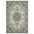 thumbnail image 1 of Oriental Weavers Marina Indoor/Outdoor Rug - 1248W - 8'6" x 13' - in Ivory/ Navy - Vintage Inspired, Water, Stain and Fade Resistant, Hose Clean, Patio, Outdoor Living Area Rug, 1 of 3