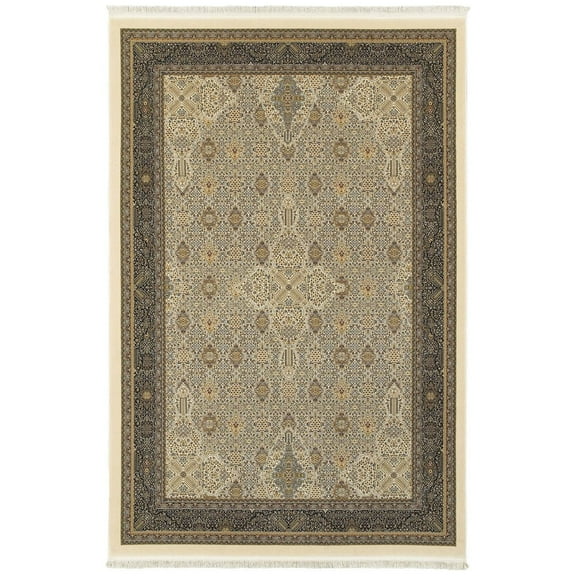 Oriental Weavers Masterpiece Area Rug - 1335I - 9'10" x 12'10" - in Ivory/ Dark Blue - Vintage Inspired, Stain Resistant, Family and Pet Friendly , Family, Dining, Living Room Rug