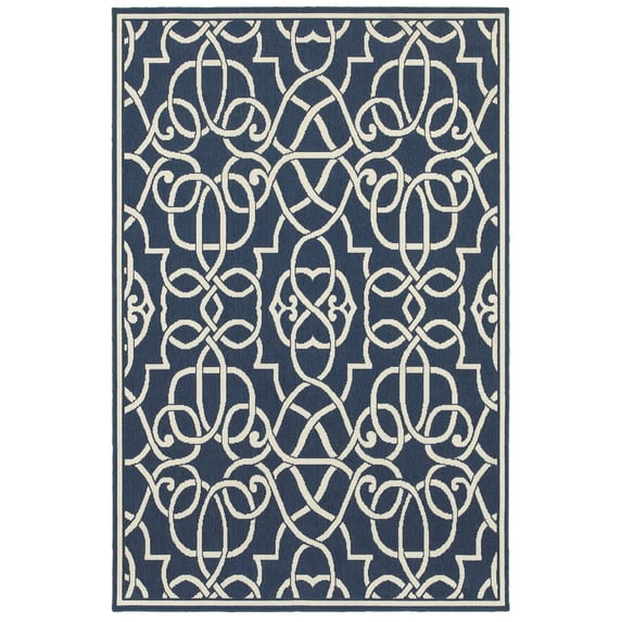 Oriental Weavers MERIDIAN Navy 6' 7 X 9' 6 Area Rug