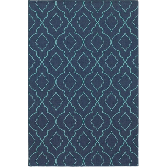 Sphinx Meridian Area Rug 7541B Navy Waves Swirls 7' 10" x 7' 10" Round