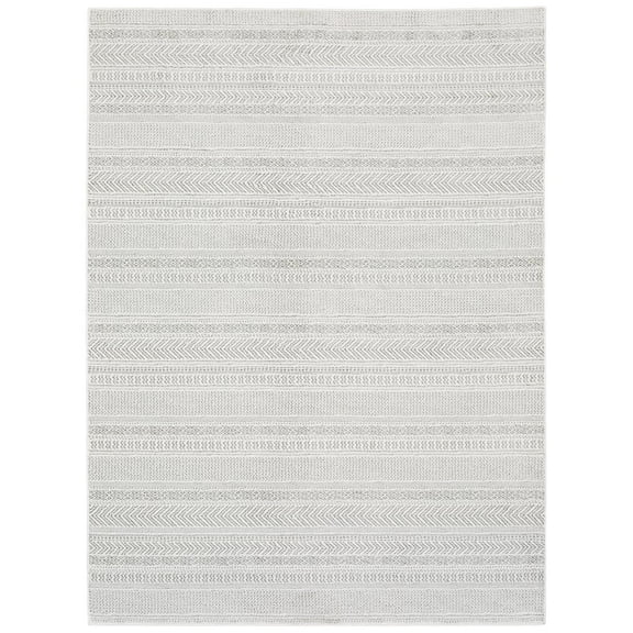 Oriental Weavers Montecito Area Rug - 4929E - 7'10" x 10'10" - in White/ Gray - Classic Casual Style, Stain Resistant, Family and Pet Friendly , Dining, Living Room Rug