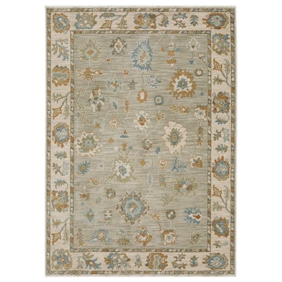 Oriental Weavers Maeve Area Rug - MAE11 - 3'3" x 5' - in Gray/ Blue - Vintage Inspired, Stain Resistant, Family and Pet Friendly , Entrway, Bedroom Rug