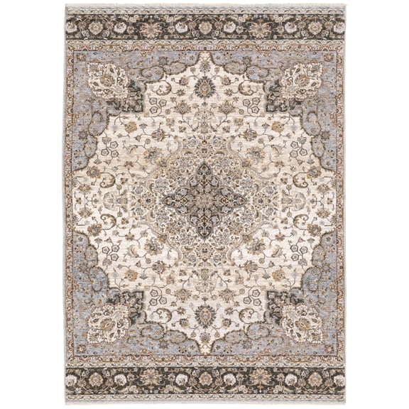 Oriental Weavers Maharaja 660J1 Ivory/ Blue 6'7" X 9'6" Indoor Area Rug