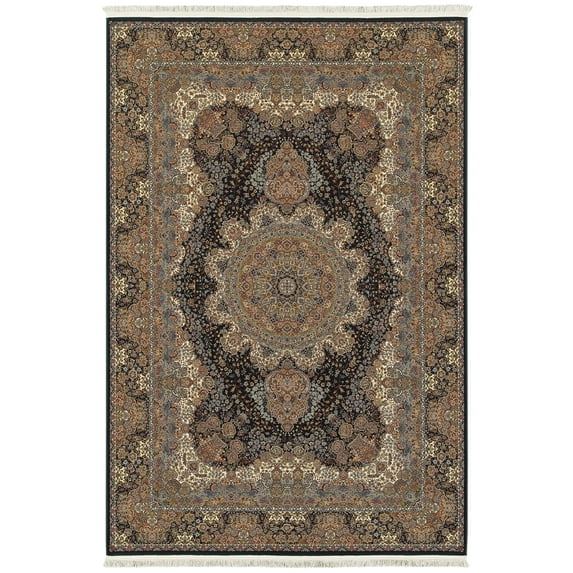Oriental Weavers Masterpiece Indoor Rug Rectangle Area Rug Dark Blue 3'10" X 5' 5"