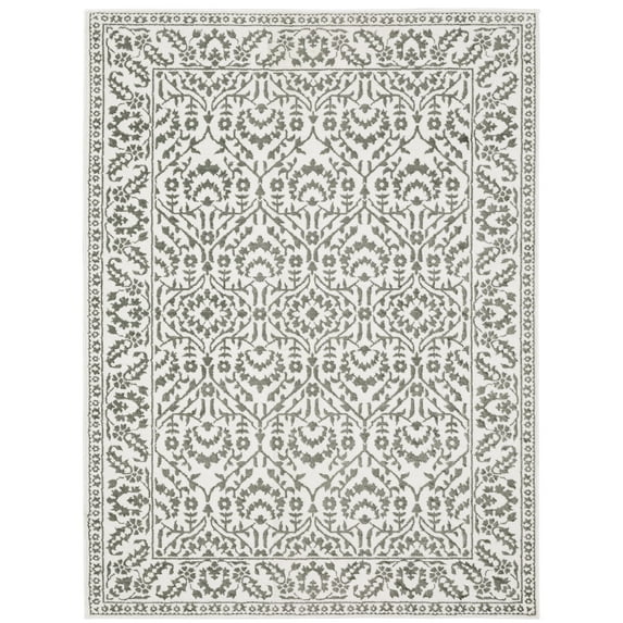 Oriental Weavers Montecito Area Rug - 2062H - 6'7" x 9'6" - in Grey/ White - Vintage Inspired, Stain Resistant, Family and Pet Friendly , Dining, Living Room Rug