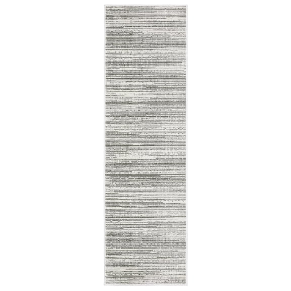 Oriental Weavers Montecito Area Rug - 4154W - 2'3" x 7'6" - in White/ Grey - Modern Style, Stain Resistant, Family and Pet Friendly , Entryway, Hallway Runner Rug