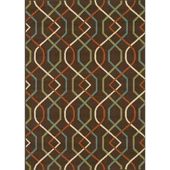 Oriental Weavers Montego 5'3" x 7'6" Machine Woven Rug in Brown