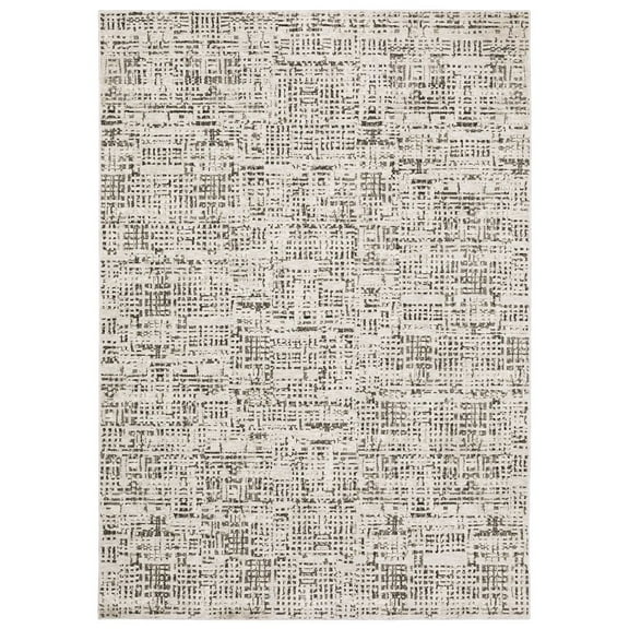 Oriental Weavers Nebulous Area Rug - 2060W - 7'10" x 10'10" - in Ivory/ Grey - Modern Style, Stain Resistant, Family and Pet Friendly , Dining, Living Room Rug
