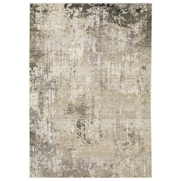 Oriental Weavers Nebulous Area Rug - 002X9 - 9'10" x 12'10" - in Beige/ Grey - Modern Style, Stain Resistant, Family and Pet Friendly , Family, Dining, Living Room Rug