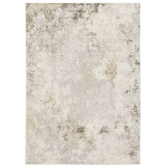 Oriental Weavers Nebulous Area Rug - 050J9 - 6'7" x 9'6" - in Ivory/ Beige - Modern Style, Stain Resistant, Family and Pet Friendly , Dining, Living Room Rug
