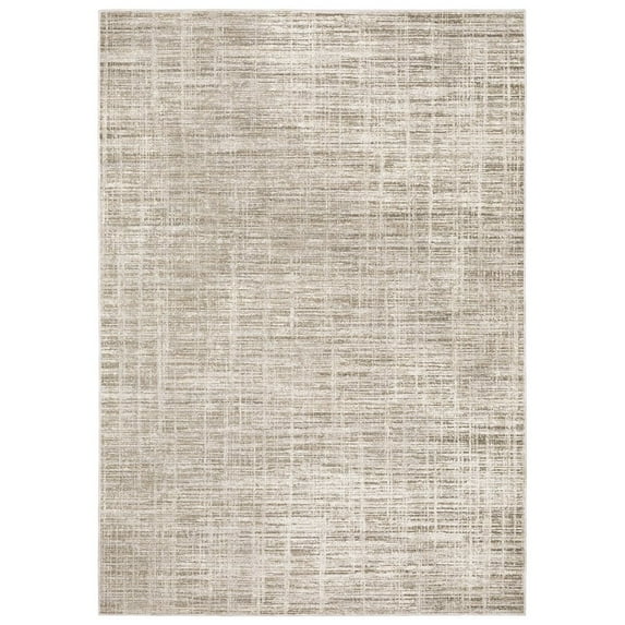 Oriental Weavers Nebulous Area Rug - 071E9 - 6'7" x 9'6" - in Beige/ Ivory - Modern Style, Stain Resistant, Family and Pet Friendly , Dining, Living Room Rug