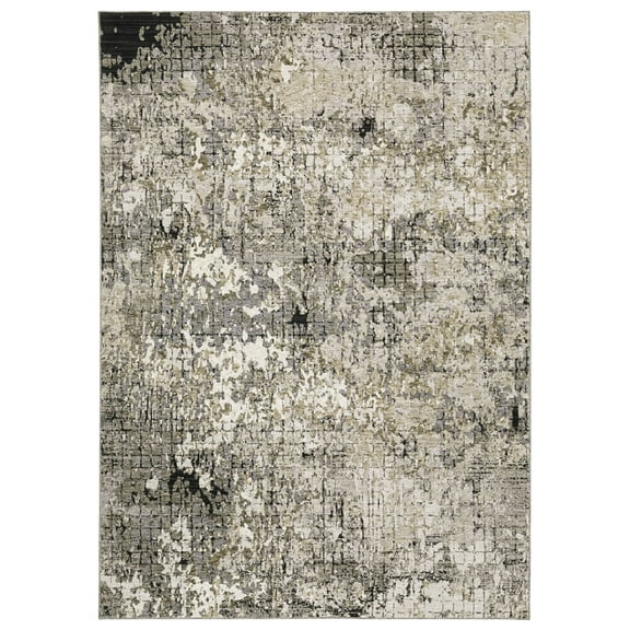 Oriental Weavers Nebulous Area Rug - 091D9 - 9'10" x 12'10" - in Gray/ Ivory - Modern Style, Stain Resistant, Family and Pet Friendly , Family, Dining, Living Room Rug
