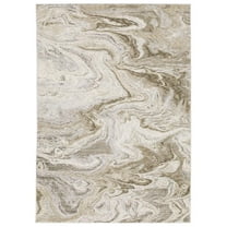 Oriental Weavers Nebulous Area Rug - 530E9 - 6'7" x 9'6" - in Ivory/ Tan - Modern Style, Stain Resistant, Family and Pet Friendly , Dining, Living Room Rug