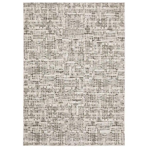 Oriental Weavers Nebulous Area Rug - 2060W - 6'7" x 9'6" - in Ivory/ Grey - Modern Style, Stain Resistant, Family and Pet Friendly , Dining, Living Room Rug