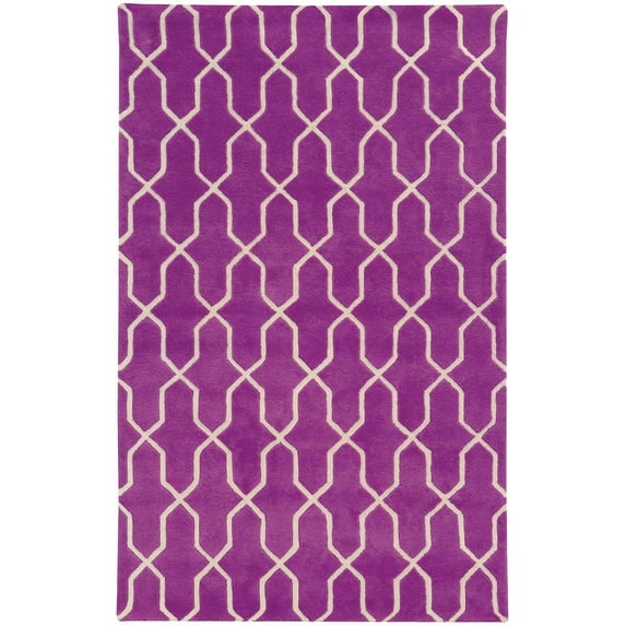 Oriental Weavers Optic 41101 Purple/ Ivory 2'6" X 8' Indoor Area Rug