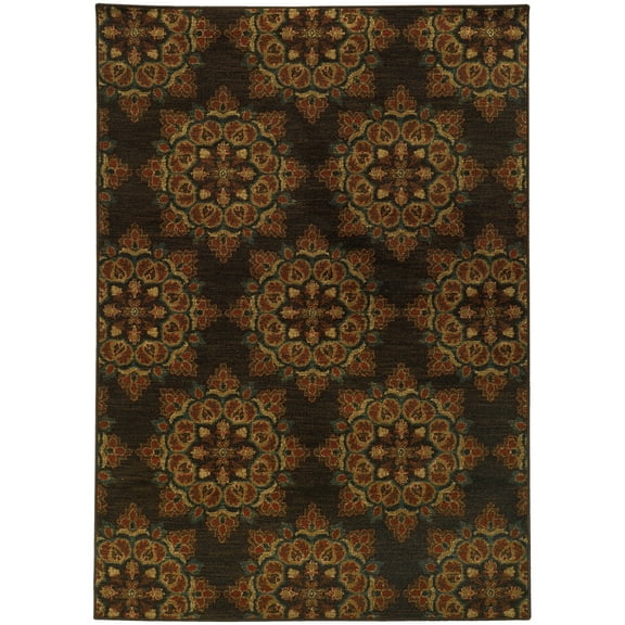 Sphinx Parker Area Rug Brown Circle Orbs 9' 10" x 12' 10" Rectangle