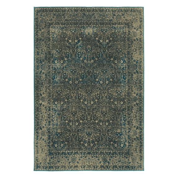 Oriental Weavers Pasha Indoor Rug Rectangle Area Rug Navy 6' 7" X 9' 6"