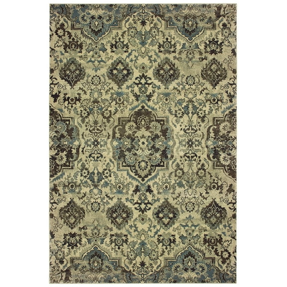 Sphinx Raleigh Area Rug 8027J Ivory Mirrored Repeat 9' 10" x 12' 10" Rectangle