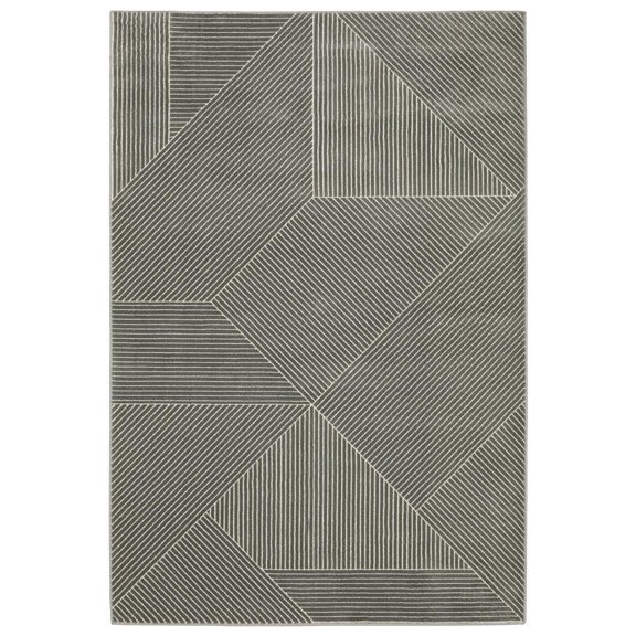 Oriental Weavers Raylan Area Rug - RAY08 - 2'3" x 7'6" - in Gray/ Ivory - Modern Style, Stain Resistant, Family and Pet Friendly , Entryway, Hallway Runner Rug