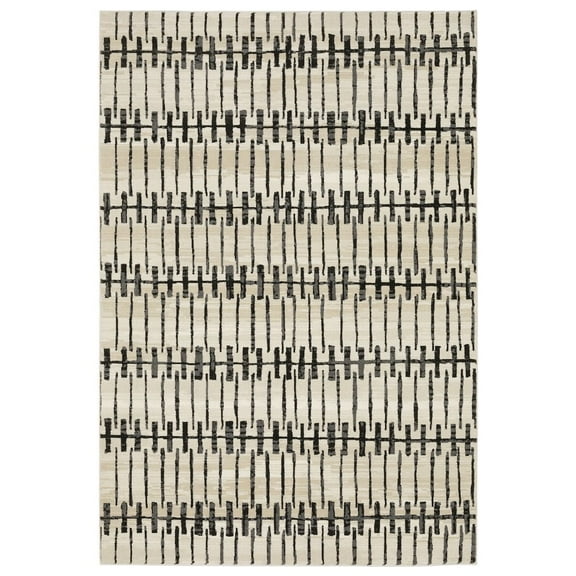 Oriental Weavers Raylan Area Rug - RAY11 - 2'3" x 7'6" - in Beige/ Black - Modern Style, Stain Resistant, Family and Pet Friendly , Entryway, Hallway Runner Rug
