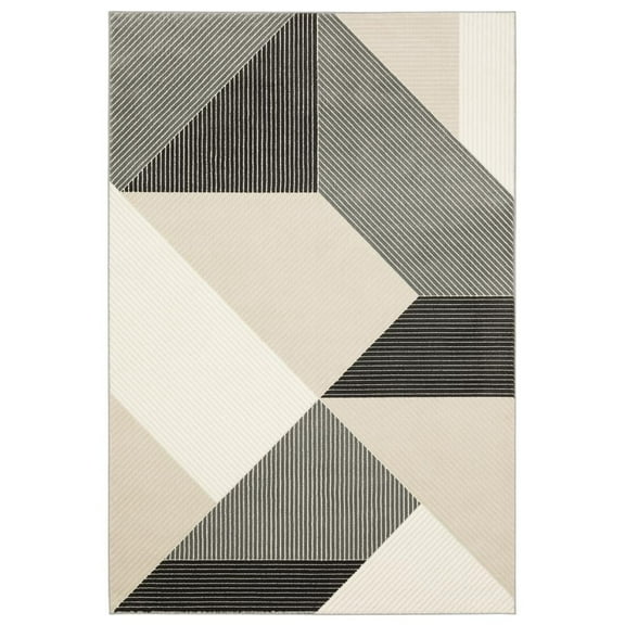 Oriental Weavers Modern Geometric Area Rug, 2'3" x 7'6", Ivory, Black, Beige, Gray