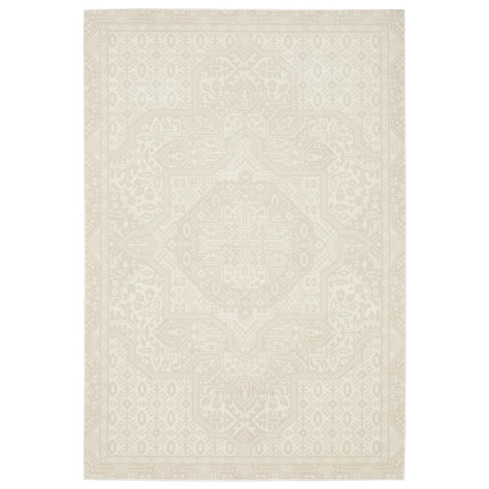 Ivory Geometric Synthetic 3'3" x 5' Area Rug