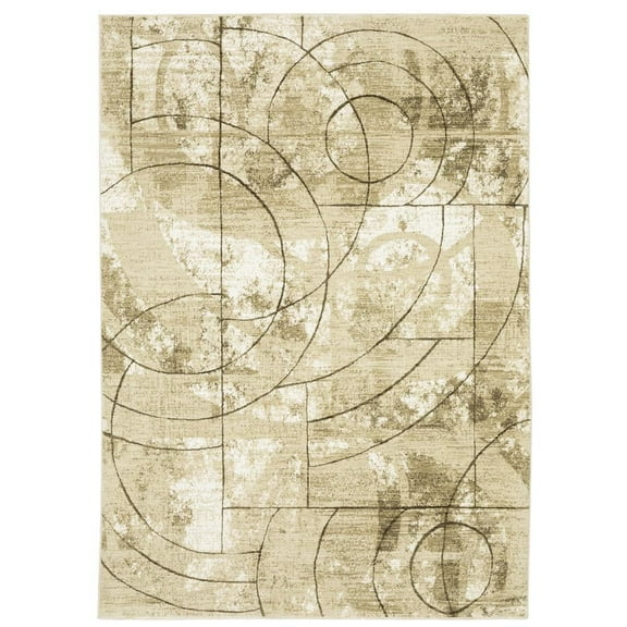Oriental Weavers Reed Area Rug - RE10A - 6'7" x 9'6" - in Beige/ Brown - Modern Style, Stain Resistant, Family and Pet Friendly , Dining, Living Room Rug
