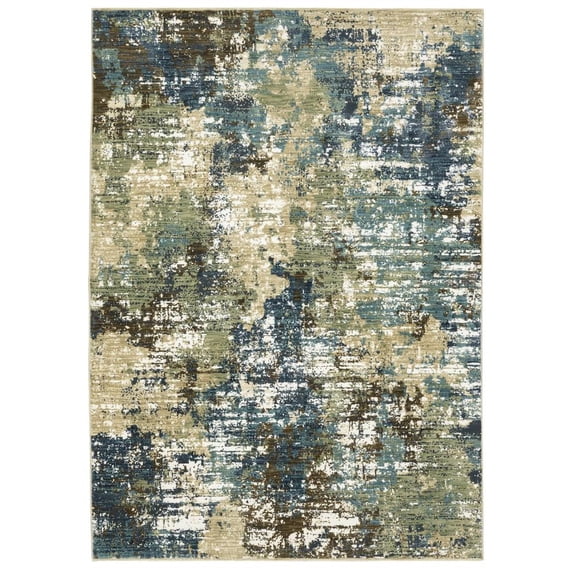 Oriental Weavers Reed Area Rug RE06A Contemporary Blue Abstract 2' 3" X 7' 6" Rectangle