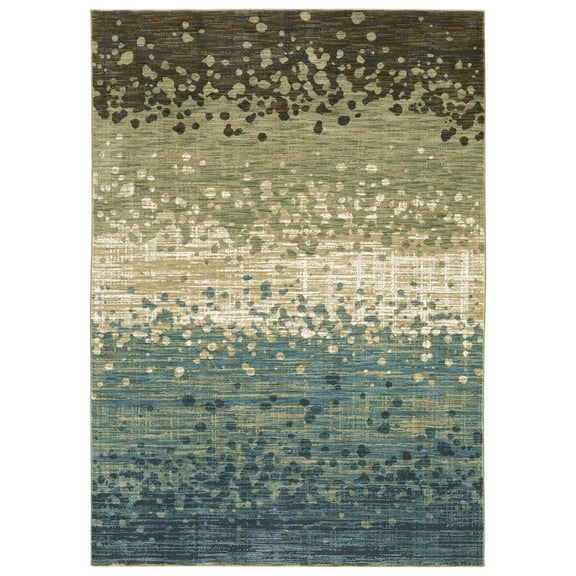 Oriental Weavers Reed Area Rug - RE08A - 7'10" x 10'10" - in Blue/ Brown - Modern Style, Stain Resistant, Family and Pet Friendly , Dining, Living Room Rug