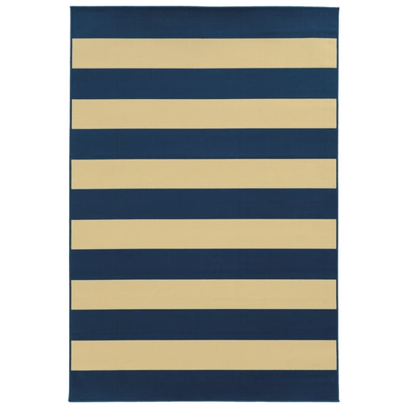 Oriental Weavers Riviera 4768F Blue/Ivory Geometric Runner Indoor/Outdoor Rug