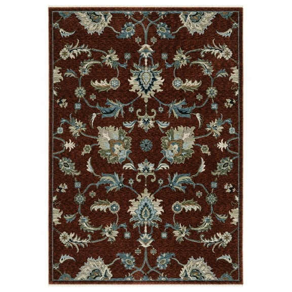 Oriental Weavers Capella Area Rug - CAP06 - 2'3" x 7'6" - in Red/ Multi - Vintage Inspired, Stain Resistant, Family and Pet Friendly , Entryway, Hallway Runner Rug