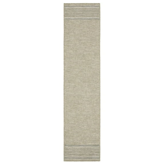 Oriental Weavers Tortuga Indoor/Outdoor Rug - TR07A - 1'10" x 7'6" - in Beige/ Black - Classic Casual Style, Water, Stain and Fade Resistant, Hose Clean, Patio, Outdoor Living Area Rug