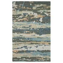 Oriental Weavers Kipton Hand-made Wool Area Rug - KIP01 - 2'6" x 8' - in Grey/ Blue - Modern Style, Hand-Made Wool Rugs, Entryway, Hallway Runner Rug