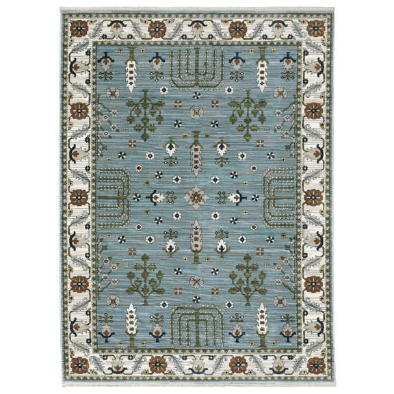 Oriental Weavers Keira Area Rug KEI06 Traditional Blue Floral 2' 3" X 7' 6" Rectangle