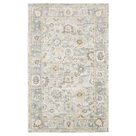 Oriental Weavers Windham Hand-made Wool Blend Area Rug - WIN06 - 2'6" x 10' - in Ivory/ Blue - Vintage Inspired, Hand-Made Wool Blend Rugs, Entryway, Hallway Runner Rug