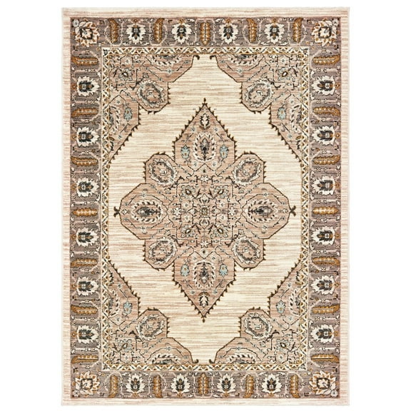 Sphinx Sedona Area Rug 9588D Ivory Floral Medallion 9' 10" x 12' 10" Rectangle