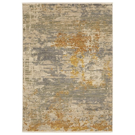 Oriental Weavers Soleri Wool Blend Area Rug - SOL03 - 7'10" x 10'10" - in Beige/ Gold - Modern Style, Wool Blend, Dining, Living Room Rug