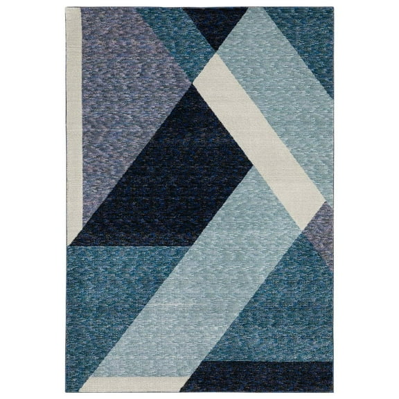 Oriental Weavers Strada Area Rug STR08 Blue Angular Slices 7' 10" x 10' 10" Rectangle