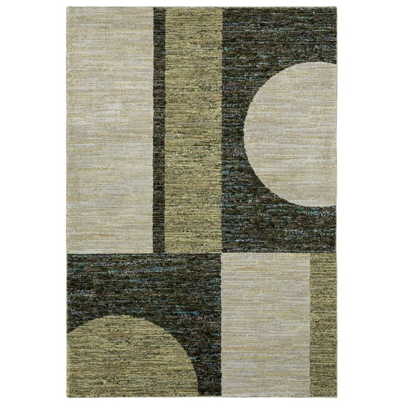 Oriental Weavers Strada Area Rug - STR05 - 10' x 13'2" - in Gold/ Green - Modern Style, Stain Resistant, Family and Pet Friendly , Family, Dining, Living Room Rug