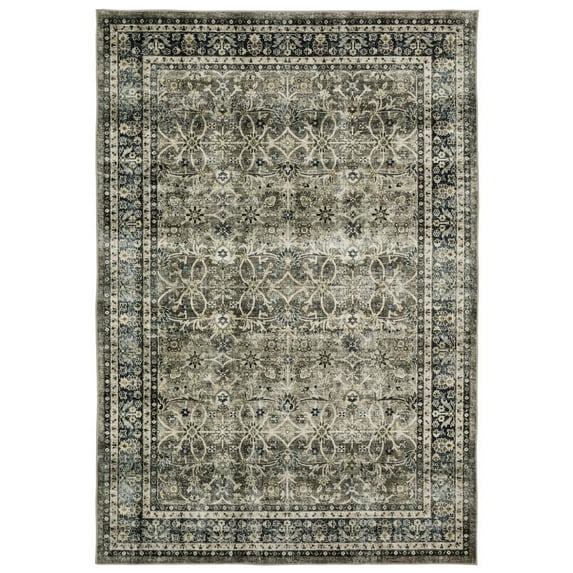 Oriental Weavers Sumter SUM06 Charcoal Gray/Blue 5' x 7' Indoor Area Rug